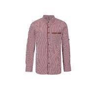 Kelliar Trachtenhemd Herren Trachtenhemd Kurzarm Rot Kariertes Hemd Männer Hemd f. Freizeit aus Baumwolle Langarm für Oktoberfest Größe L