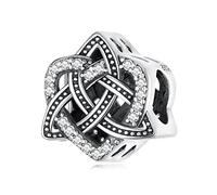 Keltischer Knoten Herzförmiger Charm 925 Sterling Silber Charm passt für Pandora Armband Halskette
