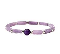 KEMUZ Magnetarmband Damen für Gesundheit - Edelstein Armband mit Amethyst & Silber, Elegantes Schmuckstück als Geschenk für Frauen (1 Stück)