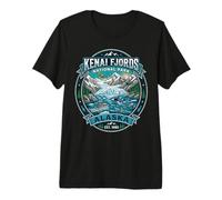 Kenai Fjords National Park Alaska Gletscher und Wildlife Badge Premium T-Shirt