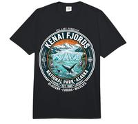 Kenai Fjords National Park Alaska Retro Wal & Glacier Art Comfort Colors Adult Heavyweight T-Shirt