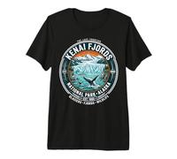 Kenai Fjords National Park Alaska Retro Wal & Glacier Art Premium T-Shirt