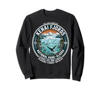 Kenai Fjords National Park Alaska Retro Wal & Glacier Art Sweatshirt