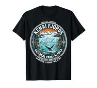 Kenai Fjords National Park Alaska Retro Wal & Glacier Art T-Shirt