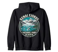 Kenai Fjords National Park Alaska Vintage Wal und Gletscher Kapuzenjacke