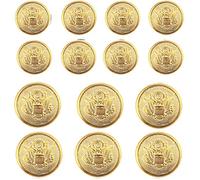 KENDANY Blazerknopf-Set aus Metall, Adler-Abzeichen, für Blazer, Anzüge, Sportmantel, Uniform (Gold 18 mm - 23 mm), 14-teilig