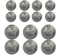 KENDANY Blazerknopf-Set aus Metall, für Blazer, Anzüge, Sportmäntel, Uniformen, 18 mm x 23 mm, 14-teilig