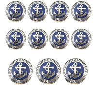 KENDANY Blazerknopf-Set aus Metall, Vintage-Stil, goldblau, 11-teilig, für Blazer, Sportmantel, Uniform, 15 mm / 20 mm, Blau