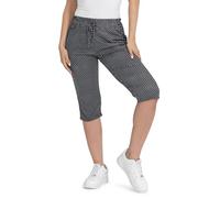 Kendindza 3/4 Hose Chino Shorts Damen Sommer Caprihose Damen Sommer Stretch Damen Caprihose 3/4 Schlupfhose Damen Schwarz 3XL QS34-C