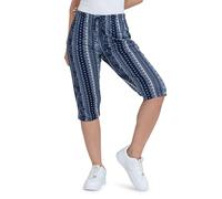 Kendindza 3/4 Hose Chino Shorts Damen Sommer Caprihose Damen Sommer Stretch Damen Caprihose 3/4 Schlupfhose Damen Blau M QS34-A