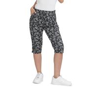 Kendindza 3/4 Hose Chino Shorts Damen Sommer Caprihose Damen Sommer Stretch Damen Caprihose 3/4 Schlupfhose Damen Schwarz XXL QS34-D