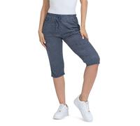 Kendindza 3/4 Hose Chino Shorts Damen Sommer Caprihose Damen Sommer Stretch Damen Caprihose 3/4 Schlupfhose Damen Blau XL QS34-C