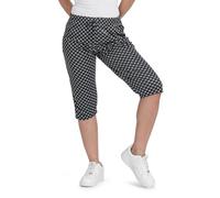 Kendindza 3/4 Hose Chino Shorts Damen Sommer Caprihose Damen Sommer Stretch Damen Caprihose 3/4 Schlupfhose Damen Schwarz 3XL QS34-B