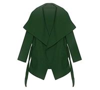 Kendindza Damen Mantel Trenchcoat mit Gürtel OneSize Lang und Kurz (OneSize, Khaki kurz)