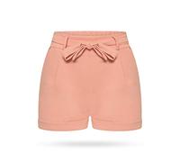 Kendindza Damen Sommer Shorts | Kurze Hose Damen mit Schleife zum binden | Bermuda | Uni-Farben (S/M, Rosa)