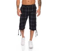 Kendindza Herren Shorts Hose Bermuda Cargo-Shorts 3/4 Sommerhose Capri-Hose Dreiviertel Männer Sommer Herrenshorts kurz Knielang Cargohose Herrenhose Bermudashorts (Schwarz | 302, XXXXXL, 5X_l)
