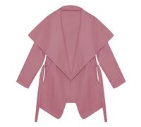 Kendindza Mantel Damen Herbst Trenchcoat mit Gürtel OneSize Lang und Kurz (OneSize, altrosa Kurz)