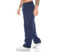 Kendindza Relaxed Zipp-Off Cargo-Hose | Ranger-Hose | Vintage Freizeit-Hose | Outdoor-Hose | Zipp-Hose Loose-Fit (Blau | Muster 2, L)