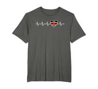 Kenia Flag Heartbeat Apparel Pride Kenyan Heritage T-Shirt