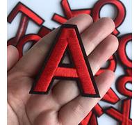 KENNA Rote Buchstaben, gestickte Aufnäher zum Aufbügeln für Kleidung, Taschen, Jacken, Aufnähen, Zubehör, DIY-Nummernaufnäher, Applikation von AZ