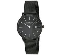 Kenneth Cole Damen schwarzes Gehäuse und Zifferblatt mit Datumsanzeige und schwarzem Netz KC15057004