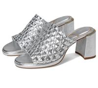 Kenneth Cole Damen Solara Slide Sandale, Silberfarbenes Leder, 37.5 EU
