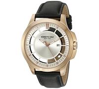 Kenneth Cole Herren-Armbanduhr 45mm Armband Kalbsleder Schwarz Quarz 10027460