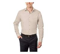 Kenneth Cole Herren Regular Fit Solid Klassisches Hemd, Almond, 41 cm-42 cm Hals 91 cm-94 cm Ärmel