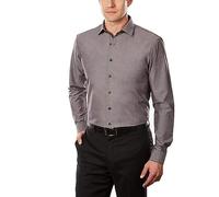 Kenneth Cole Herren Slim Fit Solid Klassisches Hemd, Graphit, 41 cm-42 cm Hals 91 cm-94 cm Ärmel