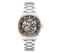 Kenneth Cole New York Herren-Armbanduhr, luxuriös, Edelstahl, automatisch, selbstaufziehend, wasserdicht, einlagig, Zifferblatt-Typ, schlankes Design, analoge Armbanduhr für Herren, TT Silber/Gold