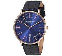 Kenneth Cole New York Herrenuhr Classics japanische Quarzuhr, Edelstahl und Leder