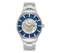 Kenneth Cole New York Luxuriöse Armbanduhr für Herren, automatisches Uhrwerk, wasserabweisend, anspruchsvolles und schlankes Design, Blau: Edelstahl
