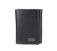 Kenneth Cole Reaction Herren Geldbörse - RFID Echtleder Slim Trifold mit Ausweisfenster und Kartenfächern, Schwarzes Schild, Einheitsgröße