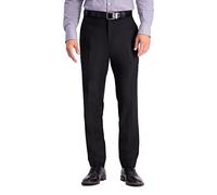 Kenneth Cole REACTION Herren Premium Stretch Texture Weave Slim Fit Kleid Klassische Hose, Reichhaltiges Schwarz, 38W / 32L
