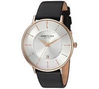 Kenneth Cole Unisex-Erwachsene analog Quarz Uhr mit Leder Armband KC15097002
