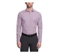 Kenneth Cole Unlisted Herrenhemd, schmale Passform, kariert und gestreift (Gemustert), Himbeere, 41 cm- 42 cm Hals 91 cm- 94 cm Ärmel