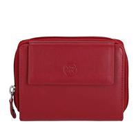 Kenorada Hochkantbörse Damen Hollabrunn | schicke Geldbörse für Damen | aus hochwertigem Echtleder | geteiltes Münzfach mit Reißverschluss| 12 Kartenfächer für Kreditkarten (rot)