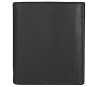 Kenorada Hochkantbörse Herren Nantes Kombibörse | schicke Geldbörse für Herren | aus hochwertigem Echtleder | Separates Münzfach mit Druckknopf | 14 Kartenfächer für Kreditkarten (schwarz)