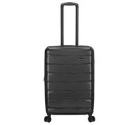 Kenorada Reisekoffer 66cm mit Dehnfalte | Wave Spinner M Hartschale Trolley erweiterbar | Mittlerer Koffer mit TSA-Schloss & 4 Doppelrollen | ca. 3,5kg (schwarz, M 67cm (erweiterbar))