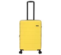 Kenorada Reisekoffer 66cm mit Dehnfalte | Wave Spinner M Hartschale Trolley erweiterbar | Mittlerer Koffer mit TSA-Schloss & 4 Doppelrollen | ca. 3,5kg (gelb, M 67cm (erweiterbar))