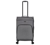 Kenorada Reisetrolley SoftLITE 4w | Koffer aus strapazierfähigem Polyester | Leichter Trolley mit Vier Doppelrollen | TSA Zahlenschloss (grau Melange anthrazit, M - 67 cm mittlerer Koffer)