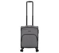 Kenorada Reisetrolley SoftLITE 4w | Koffer aus strapazierfähigem Polyester | Leichter Trolley mit Vier Doppelrollen | TSA Zahlenschloss (grau Melange anthrazit, S - 55 cm Handgepäck)