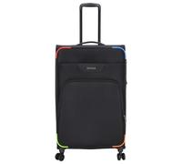 Kenorada Reisetrolley SoftLITE 4w | Koffer aus strapazierfähigem Polyester | Leichter Trolley mit Vier Doppelrollen | TSA Zahlenschloss (Bunte Ecken, L - 78 cm großer Koffer)