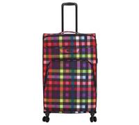 Kenorada Reisetrolley SoftLITE 4w | Koffer aus strapazierfähigem Polyester | Leichter Trolley mit Vier Doppelrollen | TSA Zahlenschloss (multicolorcheck, L - 78 cm großer Koffer)
