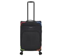 Kenorada Reisetrolley SoftLITE 4w | Koffer aus strapazierfähigem Polyester | Leichter Trolley mit Vier Doppelrollen | TSA Zahlenschloss (Bunte Ecken, M - 67 cm mittlerer Koffer)