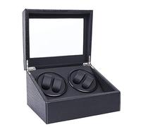 KenSyuInt Automatik Uhrenbeweger Uhrenboxen Uhrendreher Uhrenkasten 4+6 Uhren Lagerung Schmuckschatulle Sichtfenster Automatikuhren Krokodilmuster Vitrine Aufbewahrung