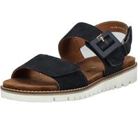 Keilsandalette ARA "KENT", Damen, Gr. 37, nachtblau, Ziegenveloursleder, unifarben, Schuhe, Riemchensandale mit Zierschnalle, in Komfortweite G (= weit) (73418001-37) nachtblau