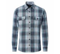 Casa Moda Casual Fit Hemdjacke blau, Gemustert