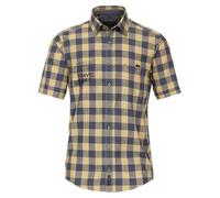 CASAMODA Freizeithemd Kurzarm kariert Casual Fit Senfgelb 3XL
