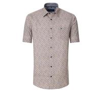 Kurzarmhemd CASAMODA "CASAMODA Freizeithemd Kurzarm Print", Herren, Gr. L, Normalgrößen, orange (dunkelorange), 100% Baumwolle, bedruckt, comfort fit, Hemden (42307137-L) dunkelorange